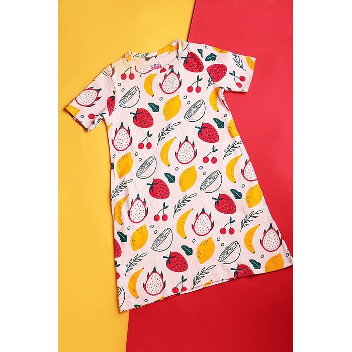 Clovia 100% Cotton - Kids Short Night Dress in Fruit Print - Pink - GNK001P22, Light pink
Clovia 100% Cotton - Kids Short Night Dress in Fruit Print - Pink - GNK001P22, Light pink