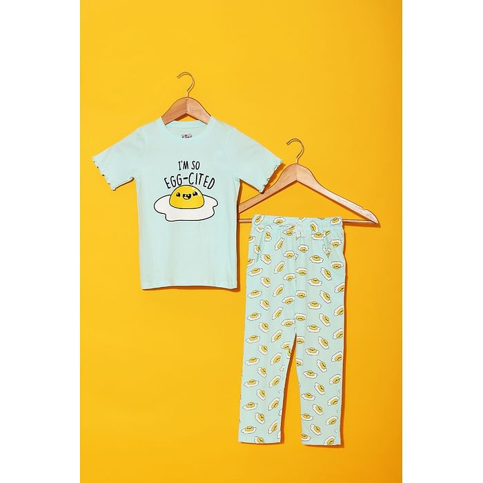 Clovia 100% Cotton - Kids Top & Pyjama Set in Egg Print - Blue - GLK006P03, Light blue
Clovia 100% Cotton - Kids Top & Pyjama Set in Egg Print - Blue - GLK006P03, Light blue