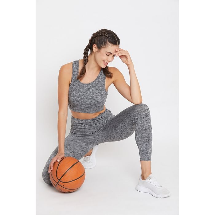 Clovia Snug Fit Active High Waist Ankle-Length Tights in Grey Melange - AB0048P05, Dark grey
Clovia Snug Fit Active High Waist Ankle-Length Tights in Grey Melange - AB0048P05, Dark grey