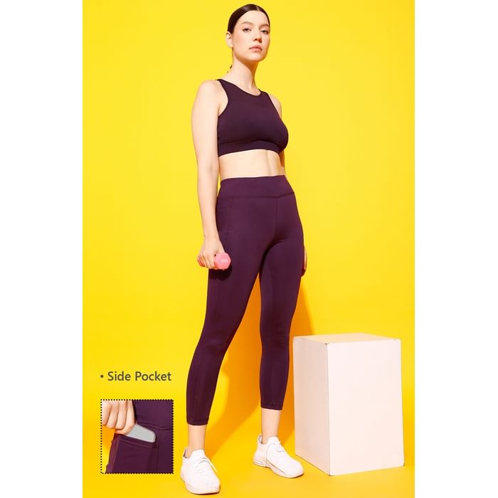 Clovia Medium Impact Padded Sports Bra & High Rise Active Tights with Side Pocket in Violet - ASC061B15, Purple
Clovia Medium Impact Padded Sports Bra & High Rise Active Tights with Side Pocket in Violet - ASC061B15, Purple