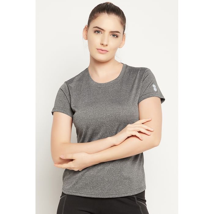 Clovia Comfort-Fit Quick-Dry Text Print Active T-shirt in Dark Grey Melange - AT0160P05
Clovia Comfort-Fit Quick-Dry Text Print Active T-shirt in Dark Grey Melange - AT0160P05