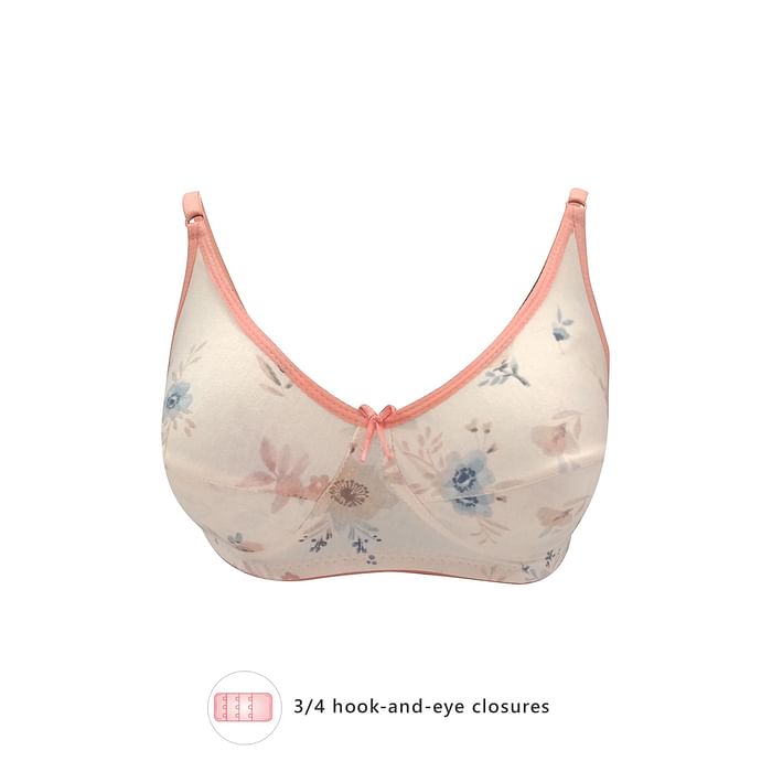 Clovia Non-Padded Non-Wired Full Cup Floral Print Bra in Peach-Colour - Cotton - BR0227B16, Orange
Clovia Non-Padded Non-Wired Full Cup Floral Print Bra in Peach-Colour - Cotton - BR0227B16, Orange