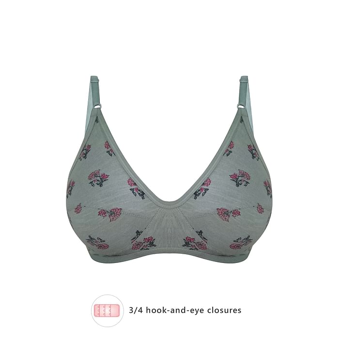 Clovia Non-Padded Non-Wired Full Cup Floral Print Bra in Grey - Cotton - BR0227X19, Multicolour
Clovia Non-Padded Non-Wired Full Cup Floral Print Bra in Grey - Cotton - BR0227X19, Multicolour