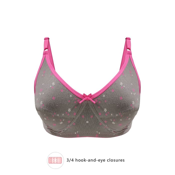 Clovia Non-Padded Non-Wired Full Cup Floral Print Bra in Grey - Cotton - BR0227Z01, Light grey
Clovia Non-Padded Non-Wired Full Cup Floral Print Bra in Grey - Cotton - BR0227Z01, Light grey