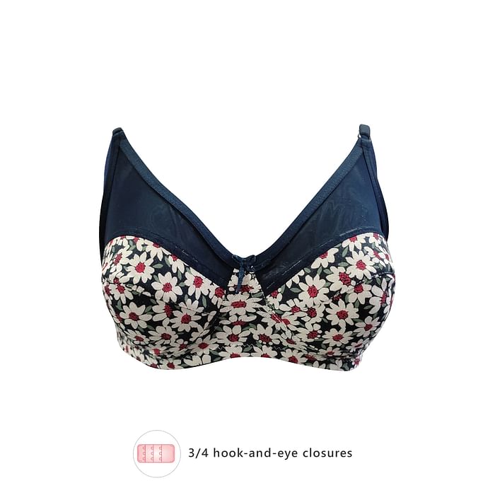 Clovia Non-Padded Non-Wired Full Cup Floral Print Bra in Navy - 100% Cotton - BR1333L08
Clovia Non-Padded Non-Wired Full Cup Floral Print Bra in Navy - 100% Cotton - BR1333L08