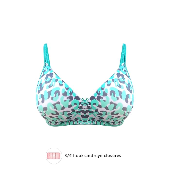 Clovia Padded Non-Wired Full Cup Animal Print T-shirt Bra in Mint Green - BR1737F11, Light green
Clovia Padded Non-Wired Full Cup Animal Print T-shirt Bra in Mint Green - BR1737F11, Light green