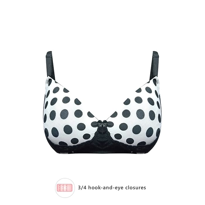 Clovia Lightly Padded Non-Wired Full Cup Polka Print Multiway Bra in White - Lace - BR1747K13, Black
Clovia Lightly Padded Non-Wired Full Cup Polka Print Multiway Bra in White - Lace - BR1747K13, Black