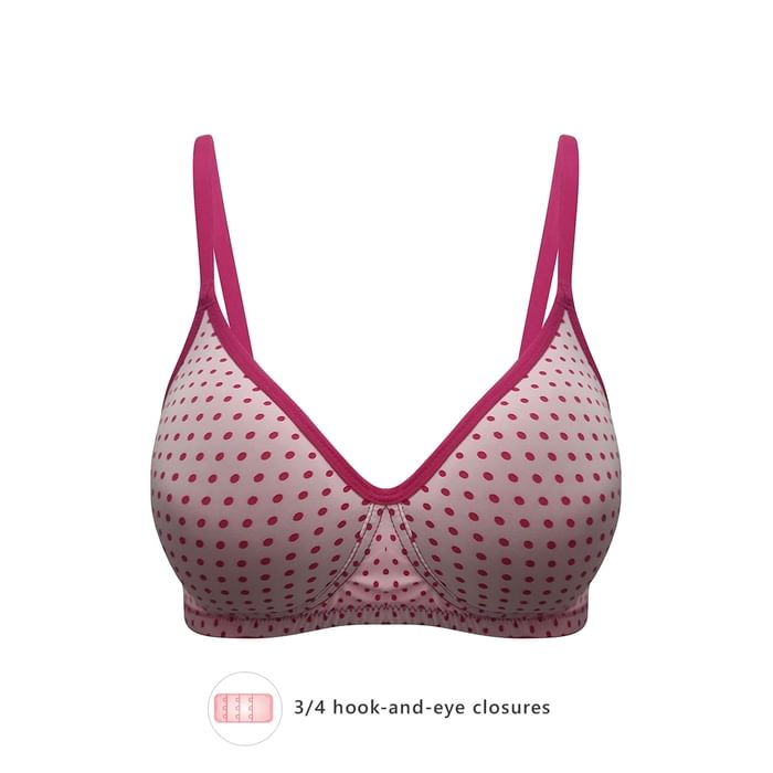 Clovia Padded Non-Wired Full Coverage Polka Print T-Shirt Bra in Light Pink - BR1804L14
Clovia Padded Non-Wired Full Coverage Polka Print T-Shirt Bra in Light Pink - BR1804L14