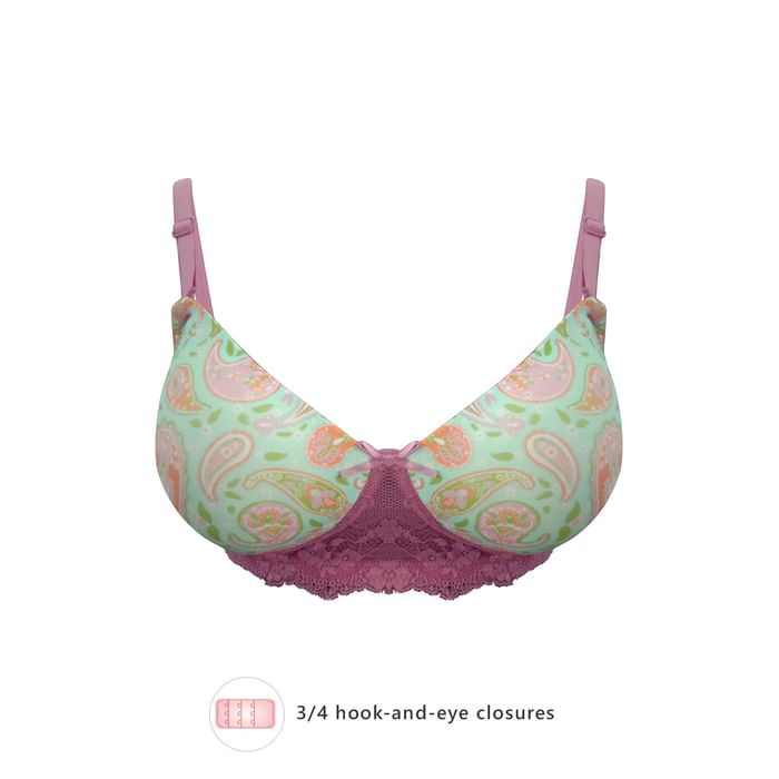 Clovia Padded Non-Wired Full Cup Paisley Print Multiway T-shirt Bra in Mint Green - BR1806P11, Light green
Clovia Padded Non-Wired Full Cup Paisley Print Multiway T-shirt Bra in Mint Green - BR1806P11, Light green