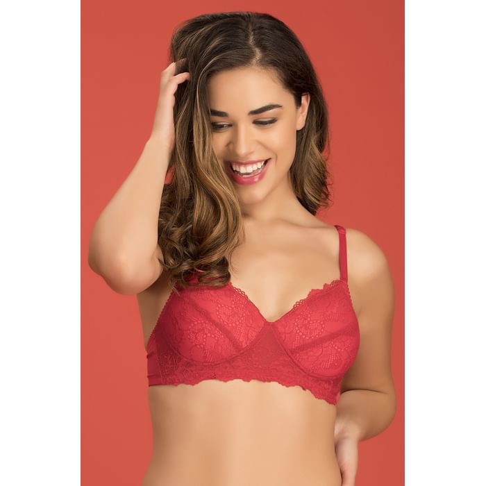 Clovia Lightly Padded Non-Wired Full Coverage Bridal Bra in Red - Lace - BR2001P04
Clovia Lightly Padded Non-Wired Full Coverage Bridal Bra in Red - Lace - BR2001P04