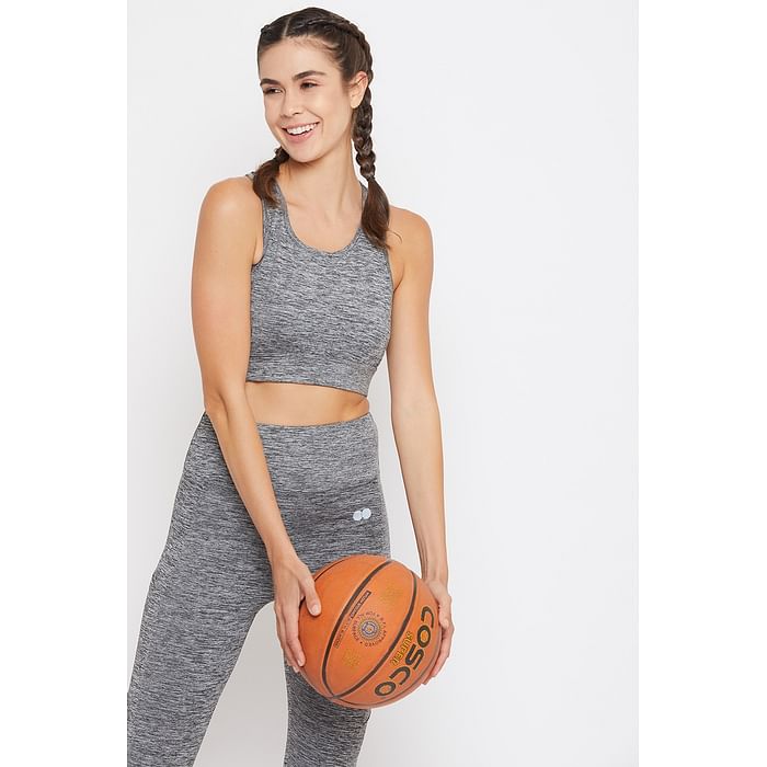 Clovia Medium Impact Padded Sports Bra with Removable Cups in Grey Melange - BR2084G05, Dark grey
Clovia Medium Impact Padded Sports Bra with Removable Cups in Grey Melange - BR2084G05, Dark grey