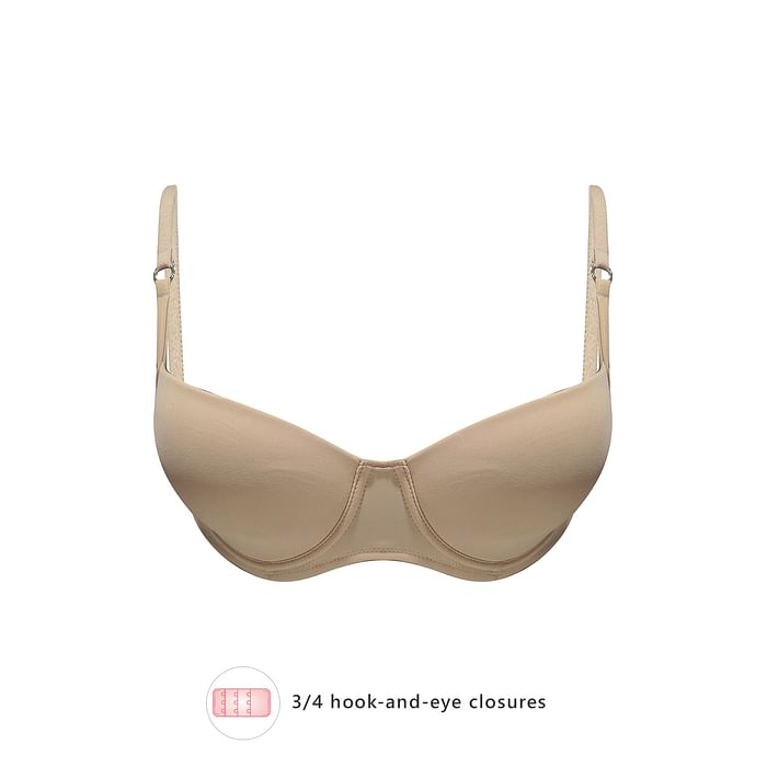 Clovia Level 1 Push-Up Underwired Full Cup Balconette T-shirt Bra in Nude - BR2236P24, Nude-colour
Clovia Level 1 Push-Up Underwired Full Cup Balconette T-shirt Bra in Nude - BR2236P24, Nude-colour