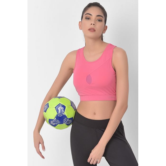 Clovia Medium Impact Padded Racerback Sports Bra with Removable Cups in Pink - BR2263P22, Light pink
Clovia Medium Impact Padded Racerback Sports Bra with Removable Cups in Pink - BR2263P22, Light pink