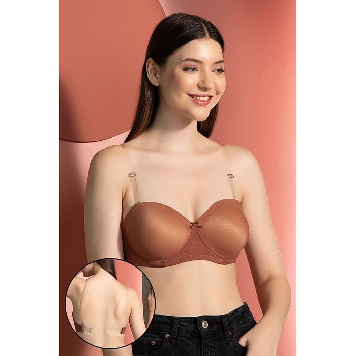 Clovia Invisi Padded Underwired Full Cup Strapless Balconette Bra in Beige with Transparent Straps & Band - BR5218P24
Clovia Invisi Padded Underwired Full Cup Strapless Balconette Bra in Beige with Transparent Straps & Band - BR5218P24