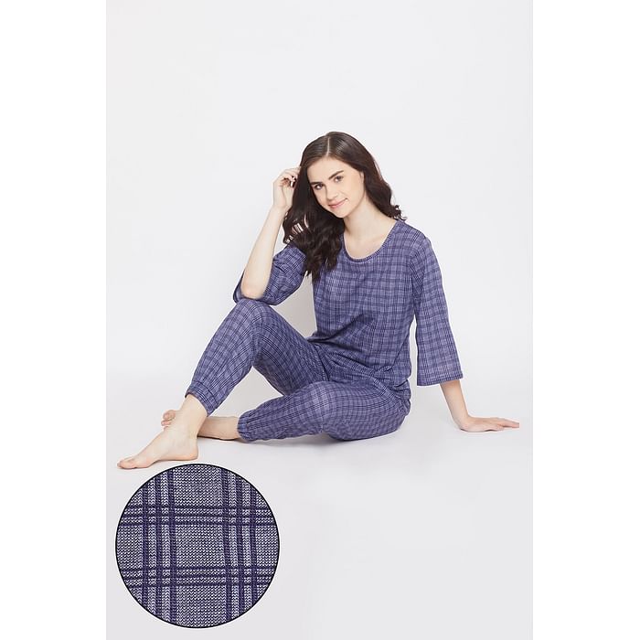 Clovia Classic Checks Top & Pyjama in Slate Blue- Cotton Rich - LS0518P05, Dark grey
Clovia Classic Checks Top & Pyjama in Slate Blue- Cotton Rich - LS0518P05, Dark grey