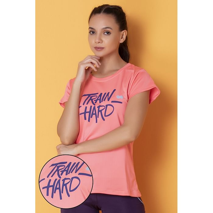Clovia Comfort Fit Active Text Print T-shirt in Baby Pink - Cotton Rich - AT0112H14
Clovia Comfort Fit Active Text Print T-shirt in Baby Pink - Cotton Rich - AT0112H14