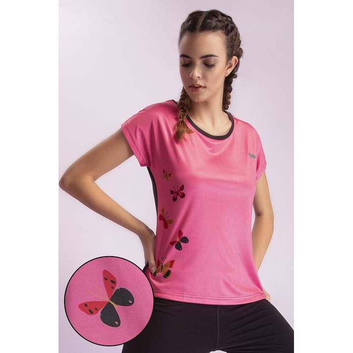 Clovia Comfort Fit Butterfly Print Active T-shirt in Baby Pink - AT0112P22, Light pink
Clovia Comfort Fit Butterfly Print Active T-shirt in Baby Pink - AT0112P22, Light pink
