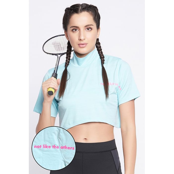 Clovia Comfort Fit Text Print Turtleneck Active Crop Top in Sky Blue - AT0166P03, Light blue
Clovia Comfort Fit Text Print Turtleneck Active Crop Top in Sky Blue - AT0166P03, Light blue
