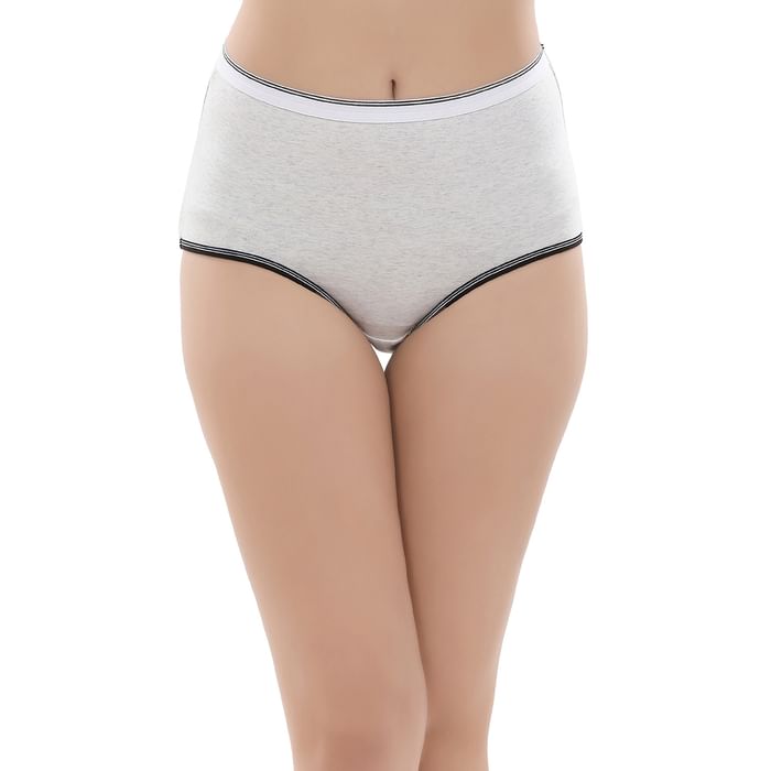 Clovia High Waist Hipster Panty in Melange Grey - Cotton - PN2720A01, Light grey 
Clovia High Waist Hipster Panty in Melange Grey - Cotton - PN2720A01, Light grey