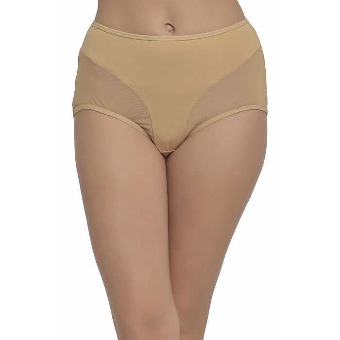Clovia Cotton High Waist Hipster Panty With Powernet Panels In Nude - PN2786P24, Nude-colour
Clovia Cotton High Waist Hipster Panty With Powernet Panels In Nude - PN2786P24, Nude-colour