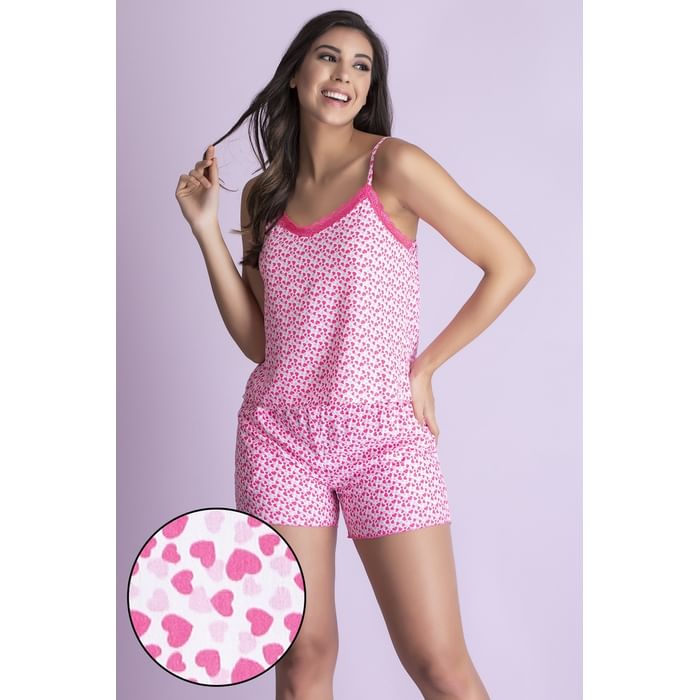 Clovia Heart Print Cami Top & Shorts in Baby Pink - Rayon - LS0568P22, Light pink
Clovia Heart Print Cami Top & Shorts in Baby Pink - Rayon - LS0568P22, Light pink