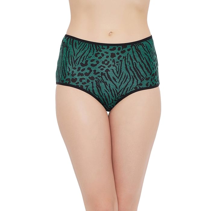 Clovia High Waist Animal Print Hipster Panty in Bottle Green - Cotton - PN3219U17, Dark green
Clovia High Waist Animal Print Hipster Panty in Bottle Green - Cotton - PN3219U17, Dark green