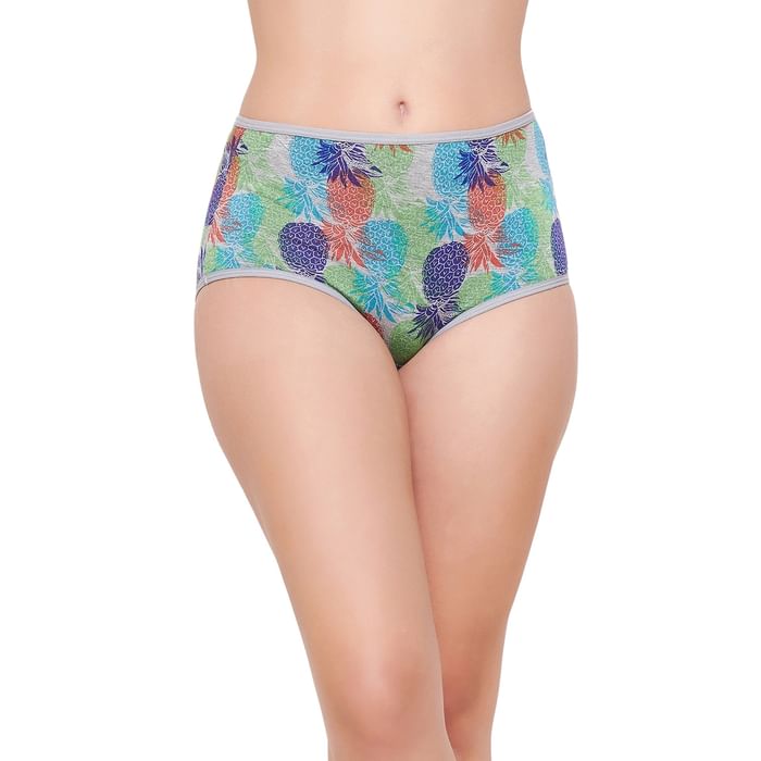 Clovia High Waist Pineapple Print Hipster Panty in Grey Melange - Cotton - PN3170C01, Light grey
Clovia High Waist Pineapple Print Hipster Panty in Grey Melange - Cotton - PN3170C01, Light grey