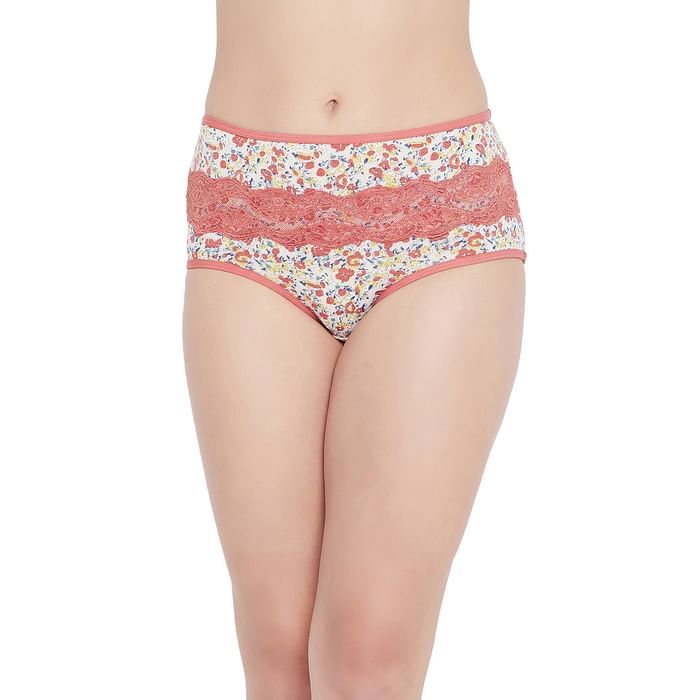 Clovia High Waist Floral Print Hipster Panty in Multicolour with Lace Waist - Cotton - PN3364U19
Clovia High Waist Floral Print Hipster Panty in Multicolour with Lace Waist - Cotton - PN3364U19