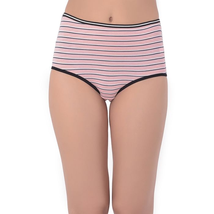 Clovia High Waist Striped Hipster Panty in Baby Pink - Cotton - PN3221O22, Light pink
Clovia High Waist Striped Hipster Panty in Baby Pink - Cotton - PN3221O22, Light pink