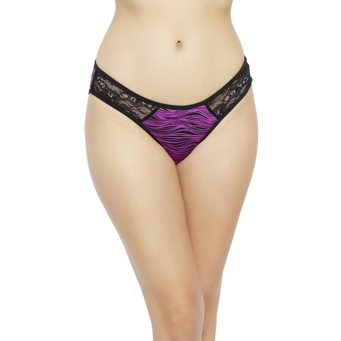 Clovia Low Waist Abstract Print Bikini Panty in Purple with Lace Panels - PN2772P14, Pink
Clovia Low Waist Abstract Print Bikini Panty in Purple with Lace Panels - PN2772P14, Pink