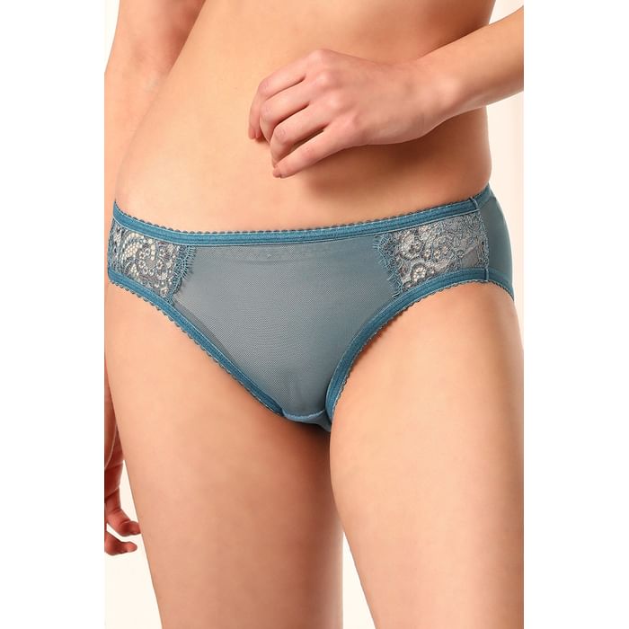 Clovia Low Waist Bikini Panty in Teal Blue with Lace Panels - PN5101N03, Light blue
Clovia Low Waist Bikini Panty in Teal Blue with Lace Panels - PN5101N03, Light blue