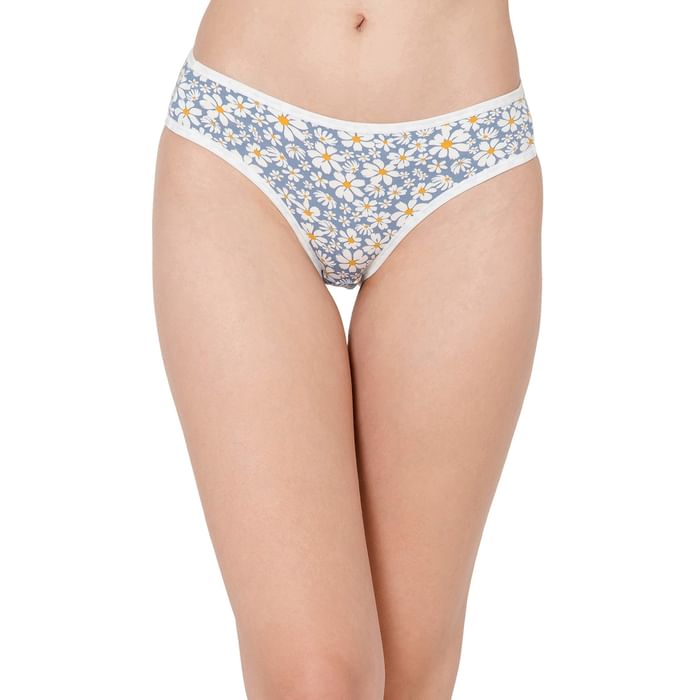 Clovia Low Waist Floral Print Bikini Panty in Powder Blue - Cotton - PN3380J03, Light blue 
Clovia Low Waist Floral Print Bikini Panty in Powder Blue - Cotton - PN3380J03, Light blue