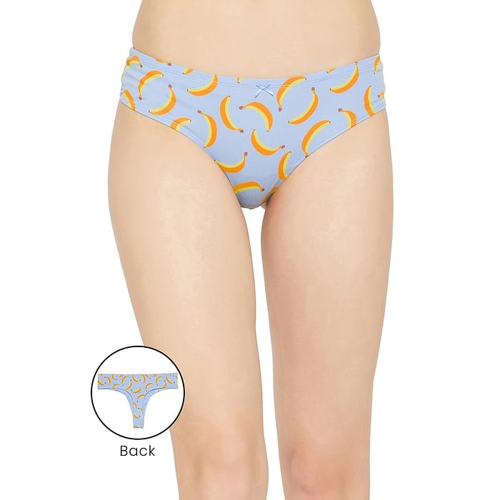 Clovia Low Waist Fruit Print Thong in Powder Blue with Inner Elastic- Cotton - PN3516P03, Light blue
Clovia Low Waist Fruit Print Thong in Powder Blue with Inner Elastic- Cotton - PN3516P03, Light blue