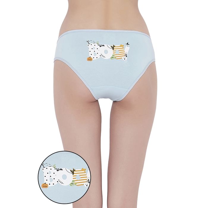 Clovia Low Waist Halloween Print Bikini Panty in Sky Blue - Cotton - PN3480A03, Light blue
Clovia Low Waist Halloween Print Bikini Panty in Sky Blue - Cotton - PN3480A03, Light blue