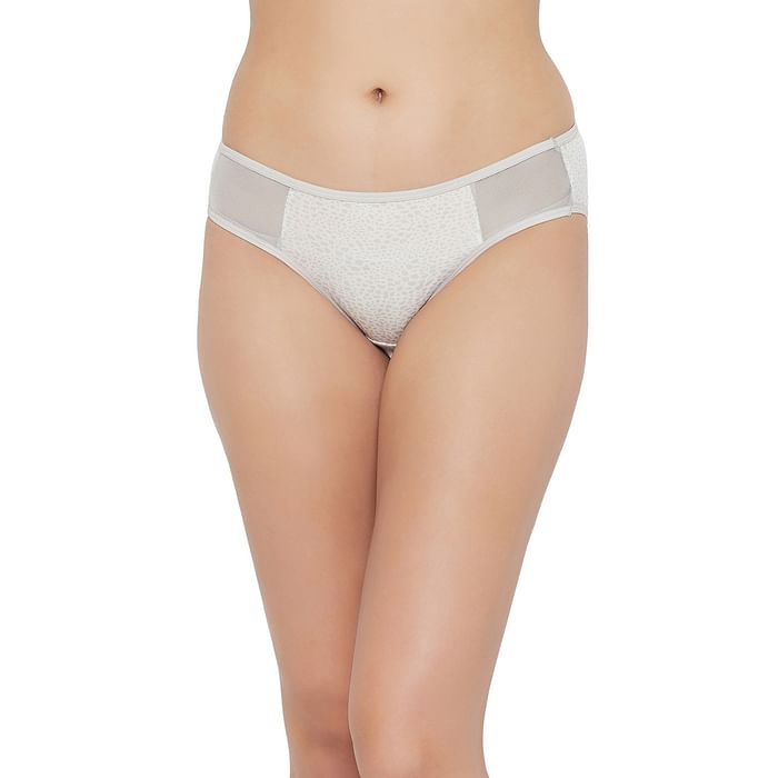 Clovia Low Waist Snakeskin Print Bikini Panty in Grey with Powernet Panels - PN3151X01, Light grey
Clovia Low Waist Snakeskin Print Bikini Panty in Grey with Powernet Panels - PN3151X01, Light grey