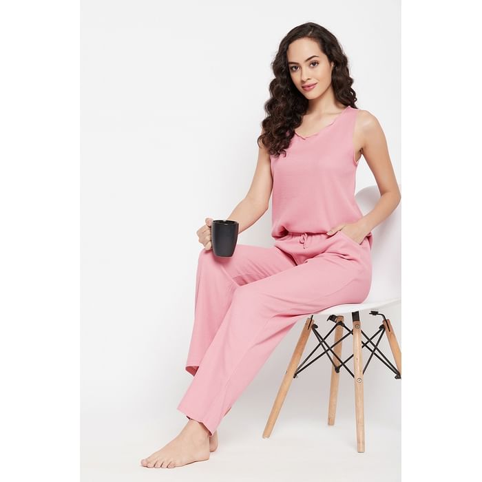 Clovia Waffle Knit Top & Pyjama Set in Baby Pink - 100% Cotton - LS0612P22, Light pink
Clovia Waffle Knit Top & Pyjama Set in Baby Pink - 100% Cotton - LS0612P22, Light pink