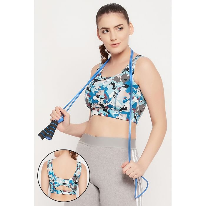 Clovia Medium Impact Padded Camouflage Print Sports Bra in Sky Blue - BRS026C03, Light blue
Clovia Medium Impact Padded Camouflage Print Sports Bra in Sky Blue - BRS026C03, Light blue