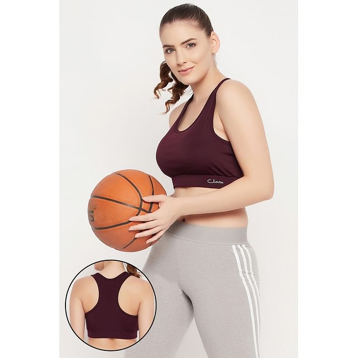 Clovia Medium Impact Padded Sports Bra in Plum Color with Racerback - BRS046R15, Purple
Clovia Medium Impact Padded Sports Bra in Plum Color with Racerback - BRS046R15, Purple