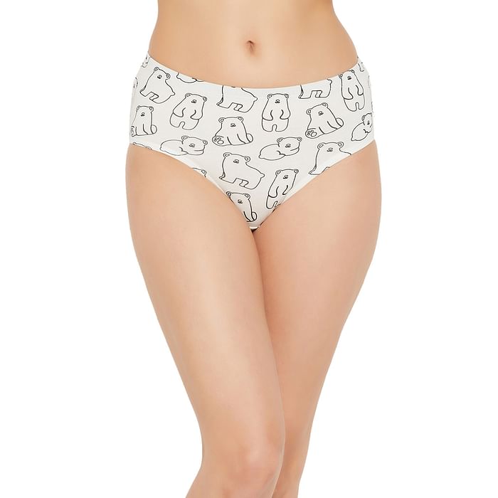 Clovia Mid Waist Bear Print Hipster Panty with Inner Elastic in White - Cotton - PN2855S18
Clovia Mid Waist Bear Print Hipster Panty with Inner Elastic in White - Cotton - PN2855S18