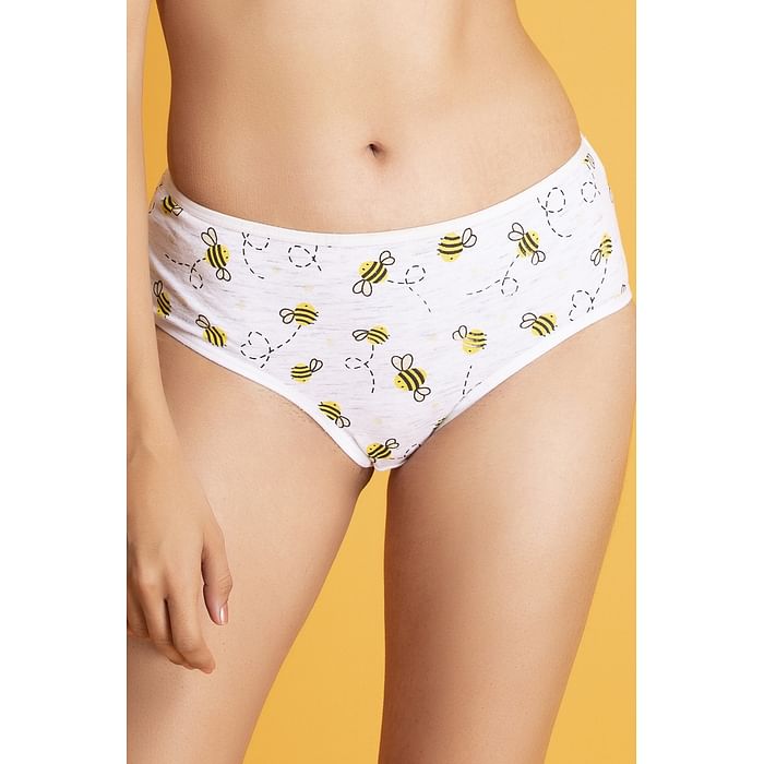 Clovia Mid Waist Bee Print Teenage Hipster Panty in Light Grey - Cotton - PB0023E01
Clovia Mid Waist Bee Print Teenage Hipster Panty in Light Grey - Cotton - PB0023E01