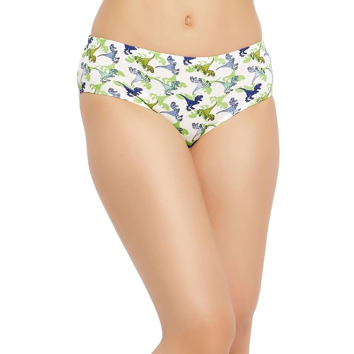 Clovia Mid Waist Dinosaur Print Hipster Panty in White with Inner Elastic - Cotton - PN2488N18
Clovia Mid Waist Dinosaur Print Hipster Panty in White with Inner Elastic - Cotton - PN2488N18