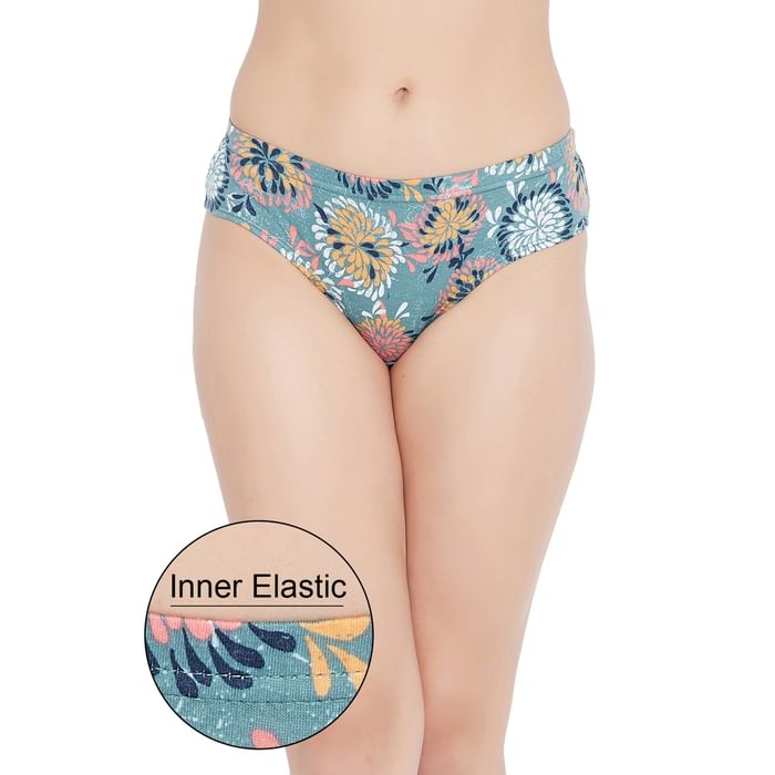 Clovia Mid Waist Floral Print Hipster Panty in Sage Green with Inner Elastic - Cotton - PN2855Q17, Dark green
Clovia Mid Waist Floral Print Hipster Panty in Sage Green with Inner Elastic - Cotton - PN2855Q17, Dark green