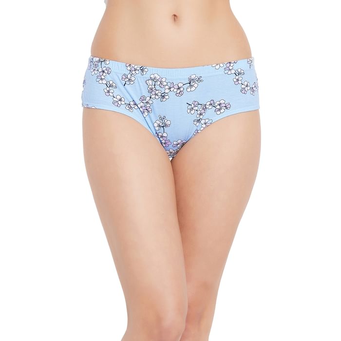 Clovia Mid Waist Floral Print Hipster Panty in Sky Blue with Inner Elastic - 100% Cotton - PN2855S03, Light blue
Clovia Mid Waist Floral Print Hipster Panty in Sky Blue with Inner Elastic - 100% Cotton - PN2855S03, Light blue