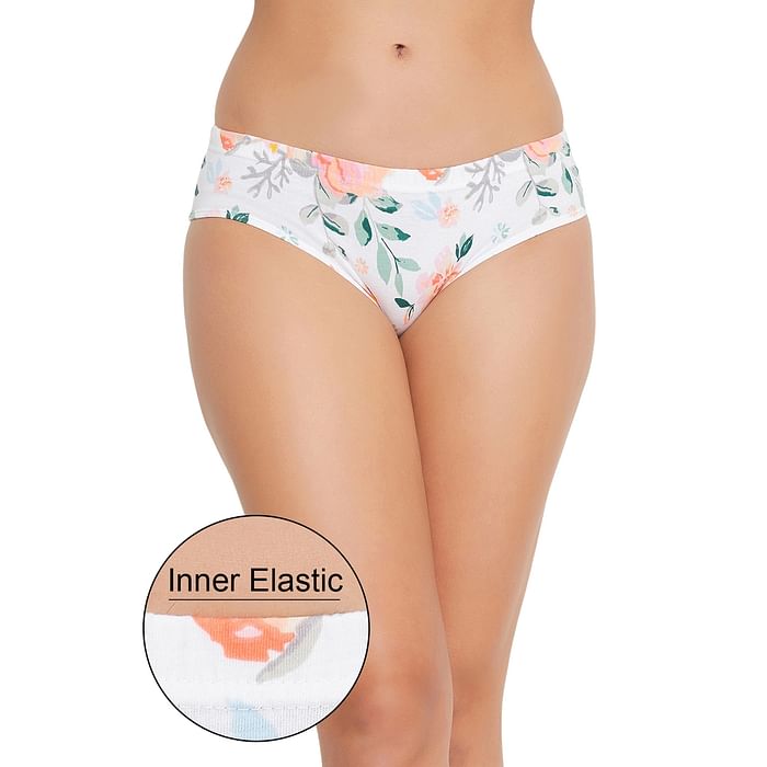 Clovia Mid Waist Floral Print Hipster Panty with Inner Elastic in White - Cotton - PN3227L18
Clovia Mid Waist Floral Print Hipster Panty with Inner Elastic in White - Cotton - PN3227L18