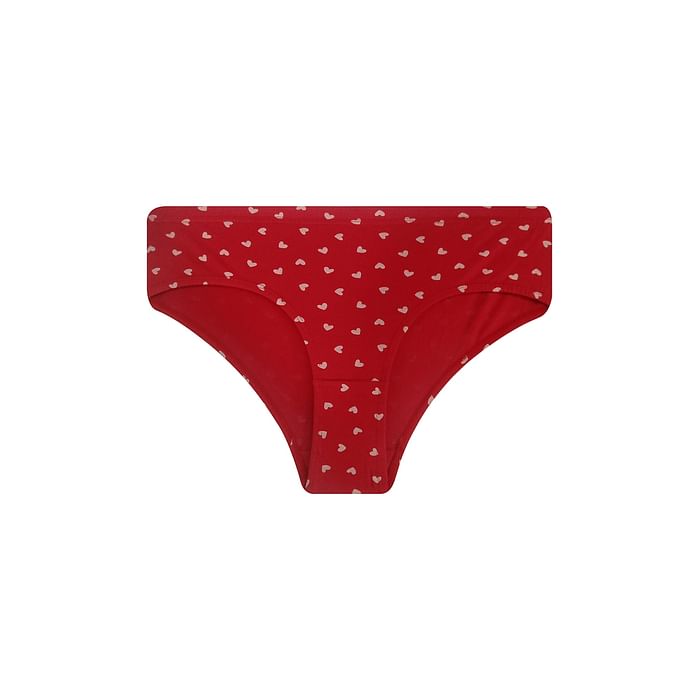 Clovia Mid Waist Heart Print Hipster Panty in Crimson Red with Inner Elastic - Cotton - PN2855B04
Clovia Mid Waist Heart Print Hipster Panty in Crimson Red with Inner Elastic - Cotton - PN2855B04