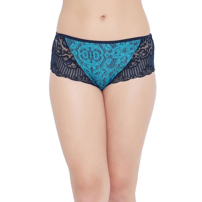 Clovia Mid Waist Hipster Panty in Navy with Lace Wings & Overlay - Cotton - PN2755H03, Light blue
Clovia Mid Waist Hipster Panty in Navy with Lace Wings & Overlay - Cotton - PN2755H03, Light blue