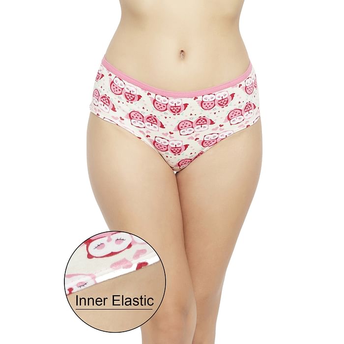 Clovia Mid Waist Owl Print Hipster Panty in Cream Colour with Inner Elastic - Cotton - PN3464P19, Multicolour
Clovia Mid Waist Owl Print Hipster Panty in Cream Colour with Inner Elastic - Cotton - PN3464P19, Multicolour