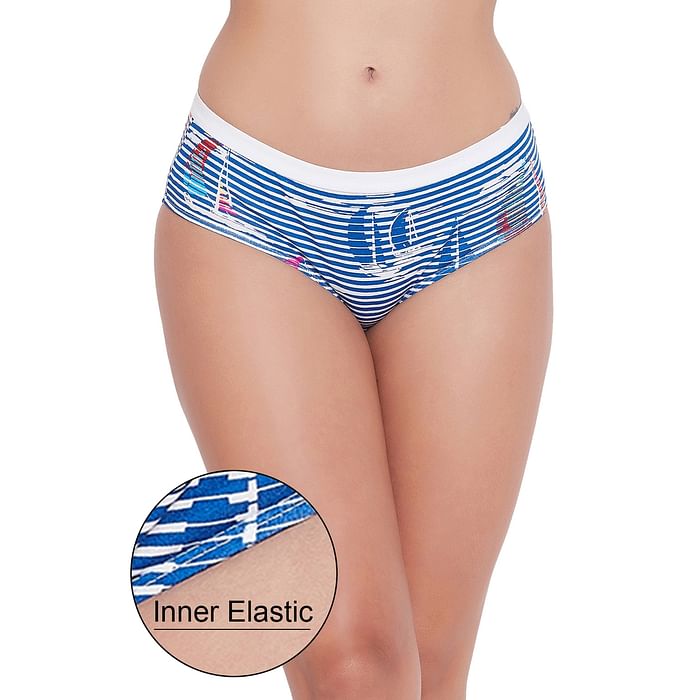Clovia Mid Waist Boat Print Hipster Panty witrh Inner Elastic in Blue - Cotton - PN3329V08, Navy
Clovia Mid Waist Boat Print Hipster Panty witrh Inner Elastic in Blue - Cotton - PN3329V08, Navy