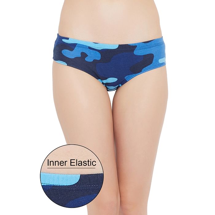 Clovia Mid Waist Camouflage Print Hipster Panty in Blue with Inner Elastic - Cotton - PN3076K03, Light blue
Clovia Mid Waist Camouflage Print Hipster Panty in Blue with Inner Elastic - Cotton - PN3076K03, Light blue