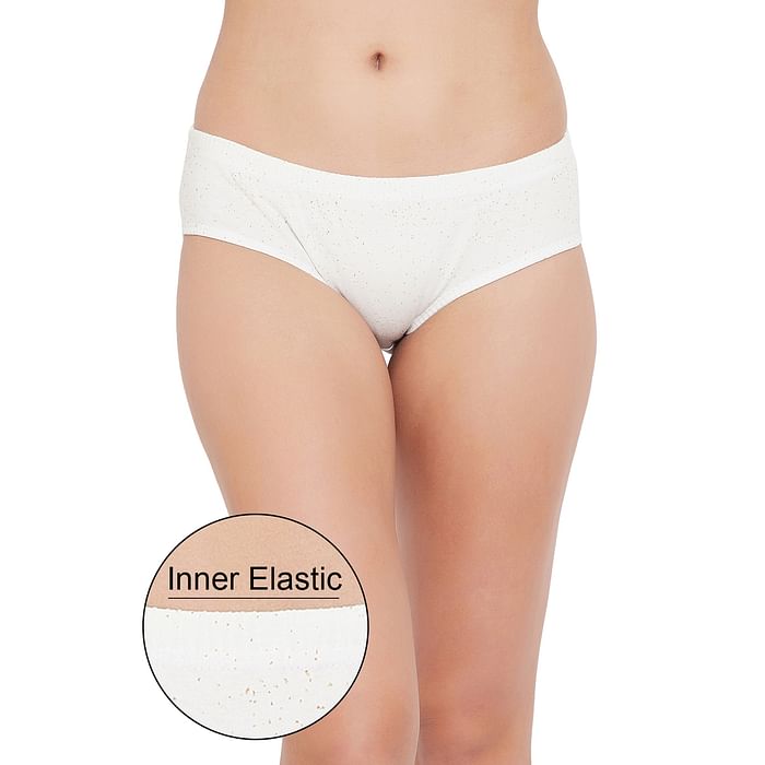 Clovia Mid Waist Printed Hipster Panty in Cream-Colour with Inner Elastic - Cotton - PN3076K18, White
Clovia Mid Waist Printed Hipster Panty in Cream-Colour with Inner Elastic - Cotton - PN3076K18, White